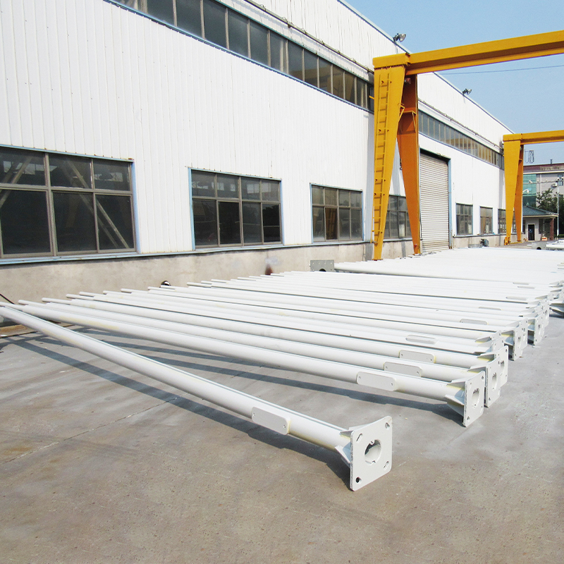 Cột đèn đường bằng thép hình lục giác tròn hình bát giác tùy chỉnh cho đèn chiếu sáng ngoài trời